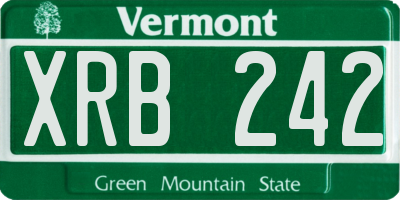 VT license plate XRB242