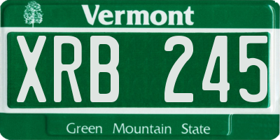 VT license plate XRB245