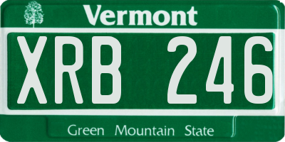 VT license plate XRB246