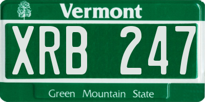 VT license plate XRB247