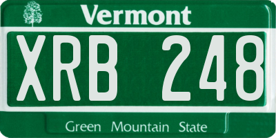 VT license plate XRB248