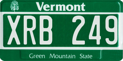 VT license plate XRB249