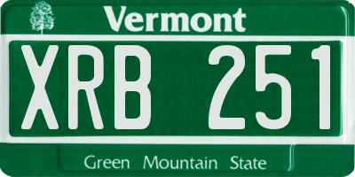 VT license plate XRB251