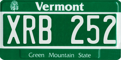 VT license plate XRB252