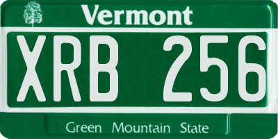 VT license plate XRB256