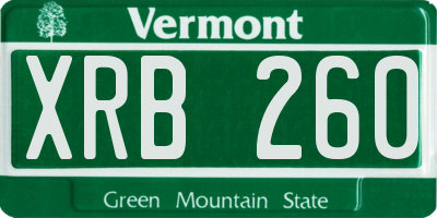 VT license plate XRB260