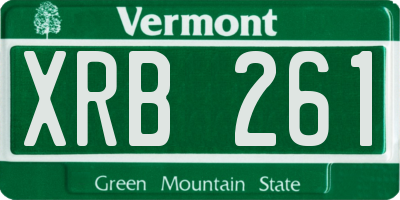 VT license plate XRB261