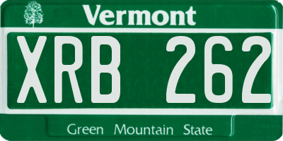 VT license plate XRB262