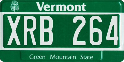 VT license plate XRB264