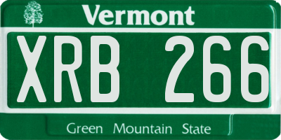 VT license plate XRB266