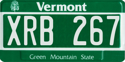 VT license plate XRB267