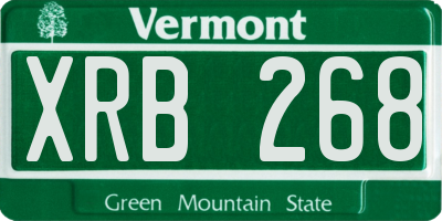 VT license plate XRB268