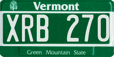 VT license plate XRB270