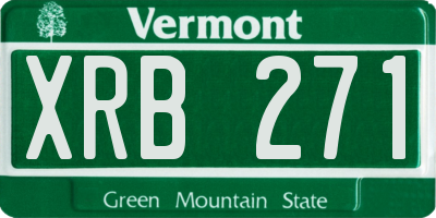 VT license plate XRB271