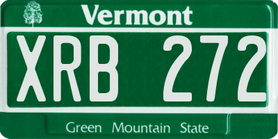 VT license plate XRB272