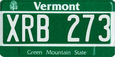 VT license plate XRB273