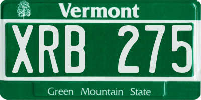 VT license plate XRB275