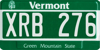 VT license plate XRB276