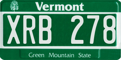 VT license plate XRB278
