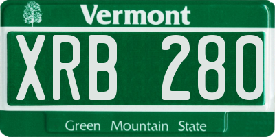 VT license plate XRB280