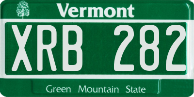 VT license plate XRB282