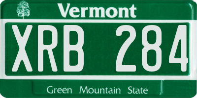 VT license plate XRB284