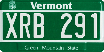VT license plate XRB291