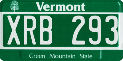 VT license plate XRB293
