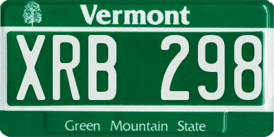 VT license plate XRB298