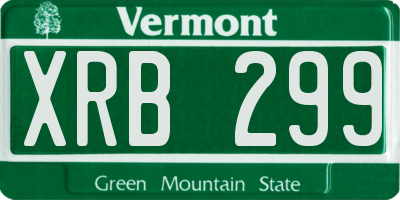 VT license plate XRB299