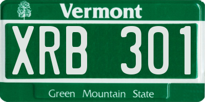 VT license plate XRB301