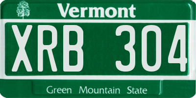 VT license plate XRB304