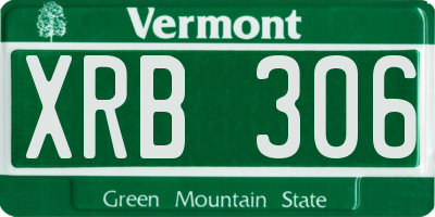 VT license plate XRB306