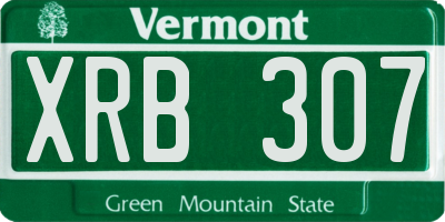 VT license plate XRB307