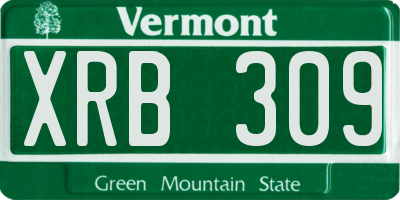 VT license plate XRB309