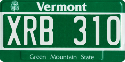 VT license plate XRB310