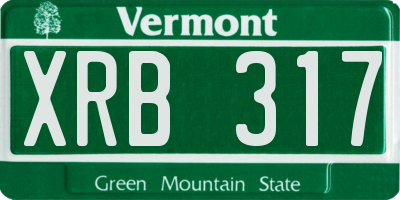 VT license plate XRB317