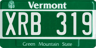 VT license plate XRB319