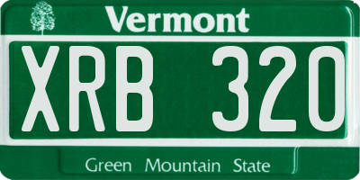 VT license plate XRB320