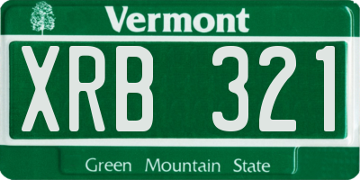 VT license plate XRB321