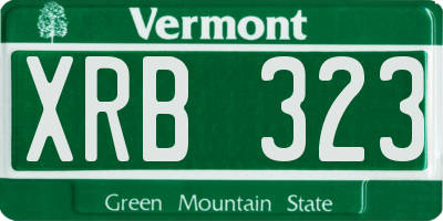 VT license plate XRB323