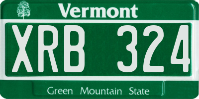 VT license plate XRB324