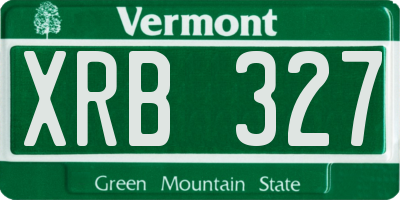 VT license plate XRB327