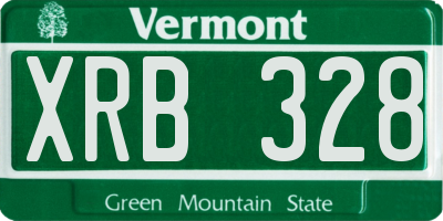 VT license plate XRB328