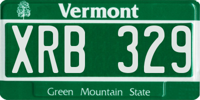 VT license plate XRB329