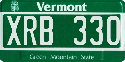 VT license plate XRB330