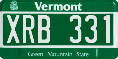 VT license plate XRB331