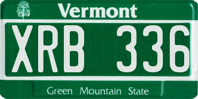VT license plate XRB336