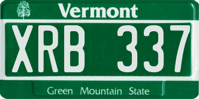 VT license plate XRB337