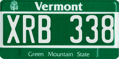 VT license plate XRB338